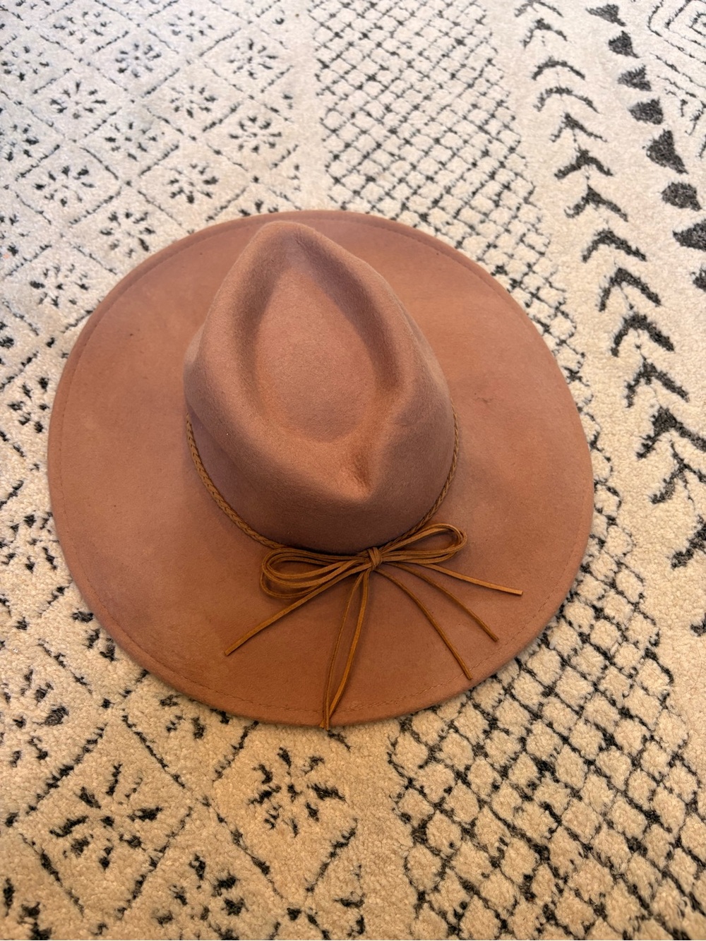 Altar'd State Wide-Brim Felt Hat - Rust/Pink
